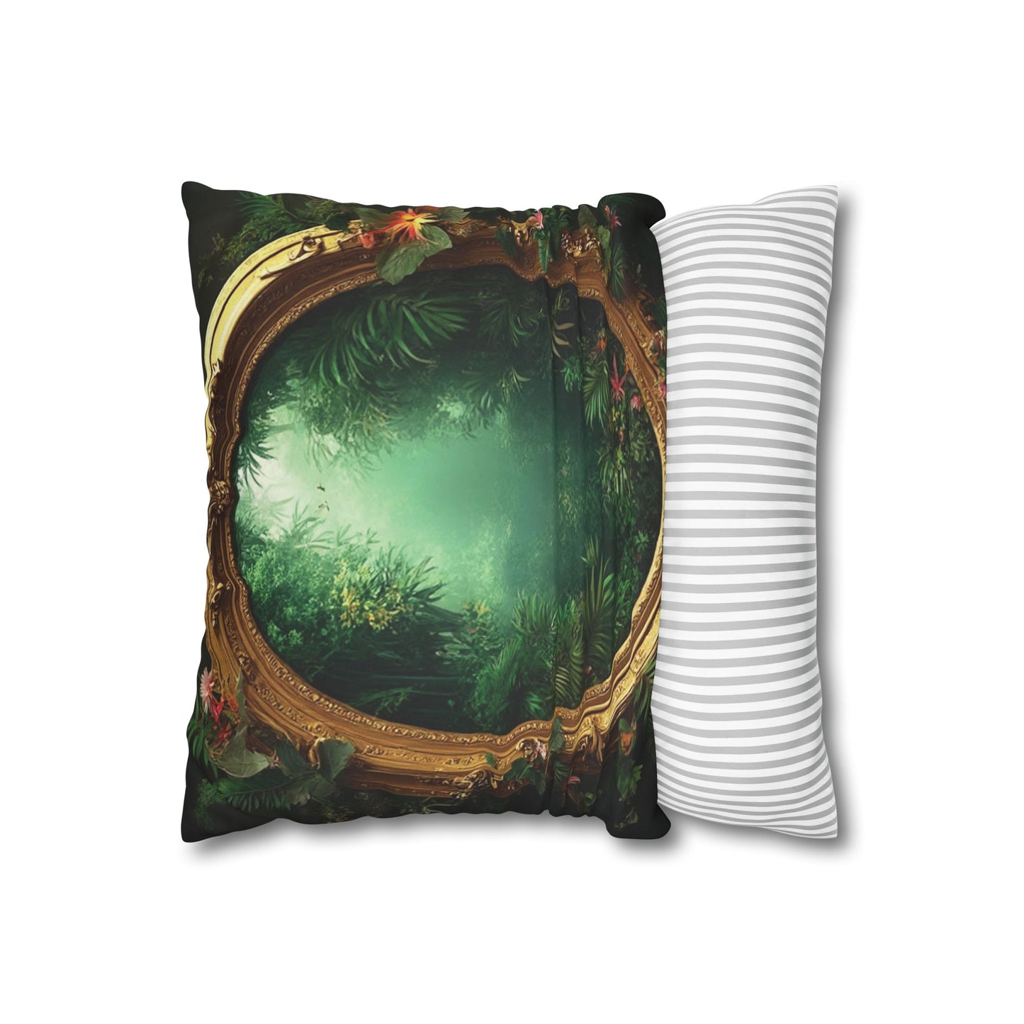 Faux Suede Square Pillowcase - Golden Portal to Paradise