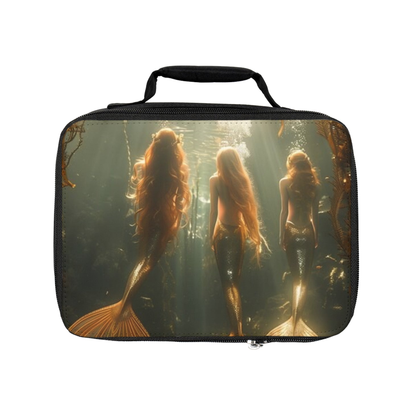 Three Mermaid Sisters Lunch Bag - Eco-Friendly Insulated Tote, Adult and Child Lunchbox / Perfect for Picnics, Beach Outings