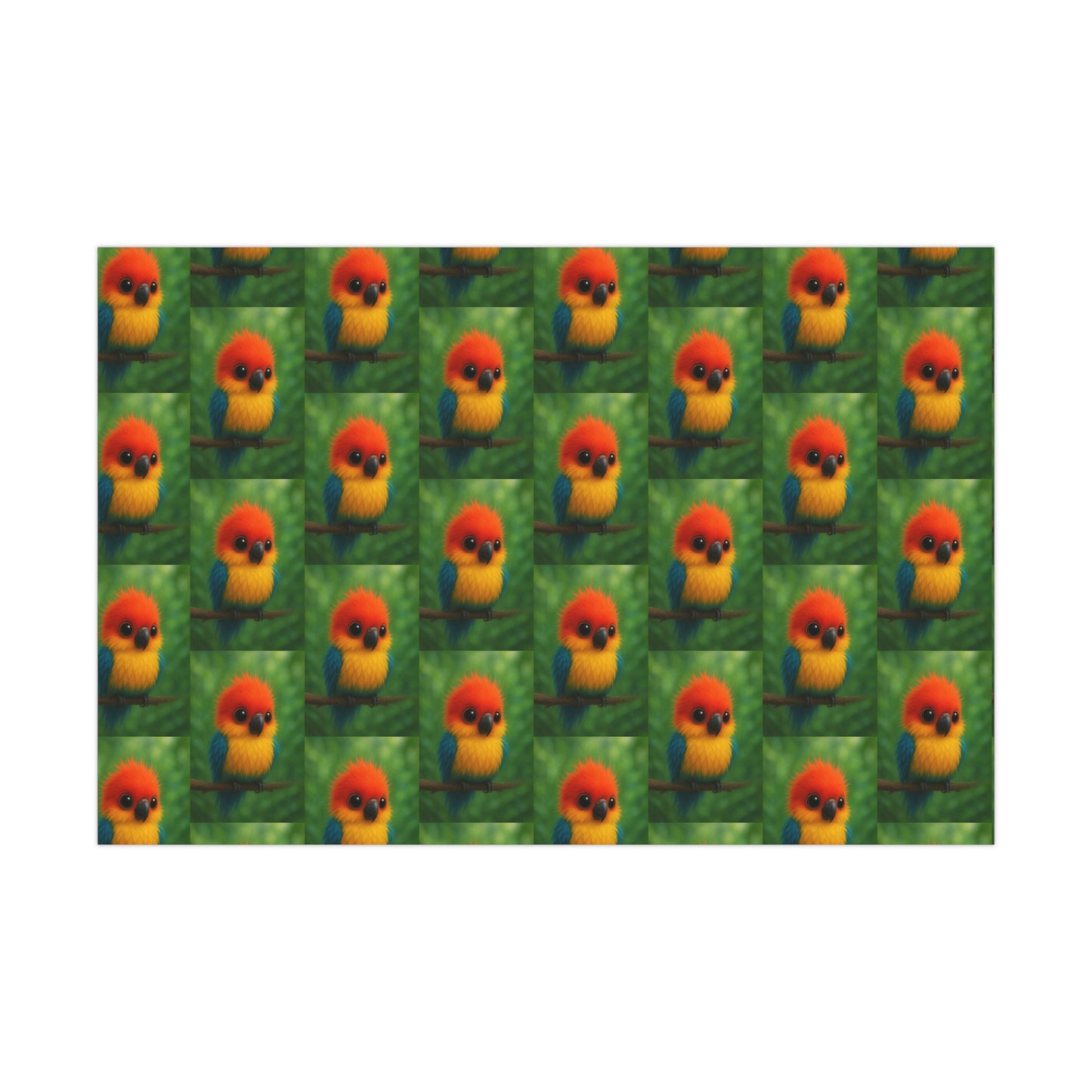Wrapping Paper - Tropical Gift Wrap for All Occasions / 3 Sizes, 2 Finishes / Baby Parrot
