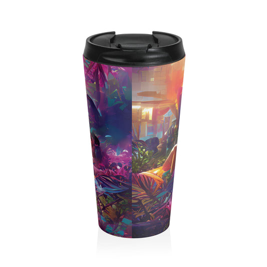 15 oz. Stainless Steel Travel Mug / Midnight Kiss in Secret Garden