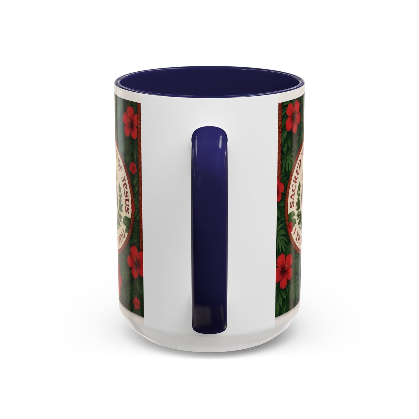 Religious Accent Color Coffee Mug (11, 15oz) / Sacred Heart of Jesus Prayer, Various Colors