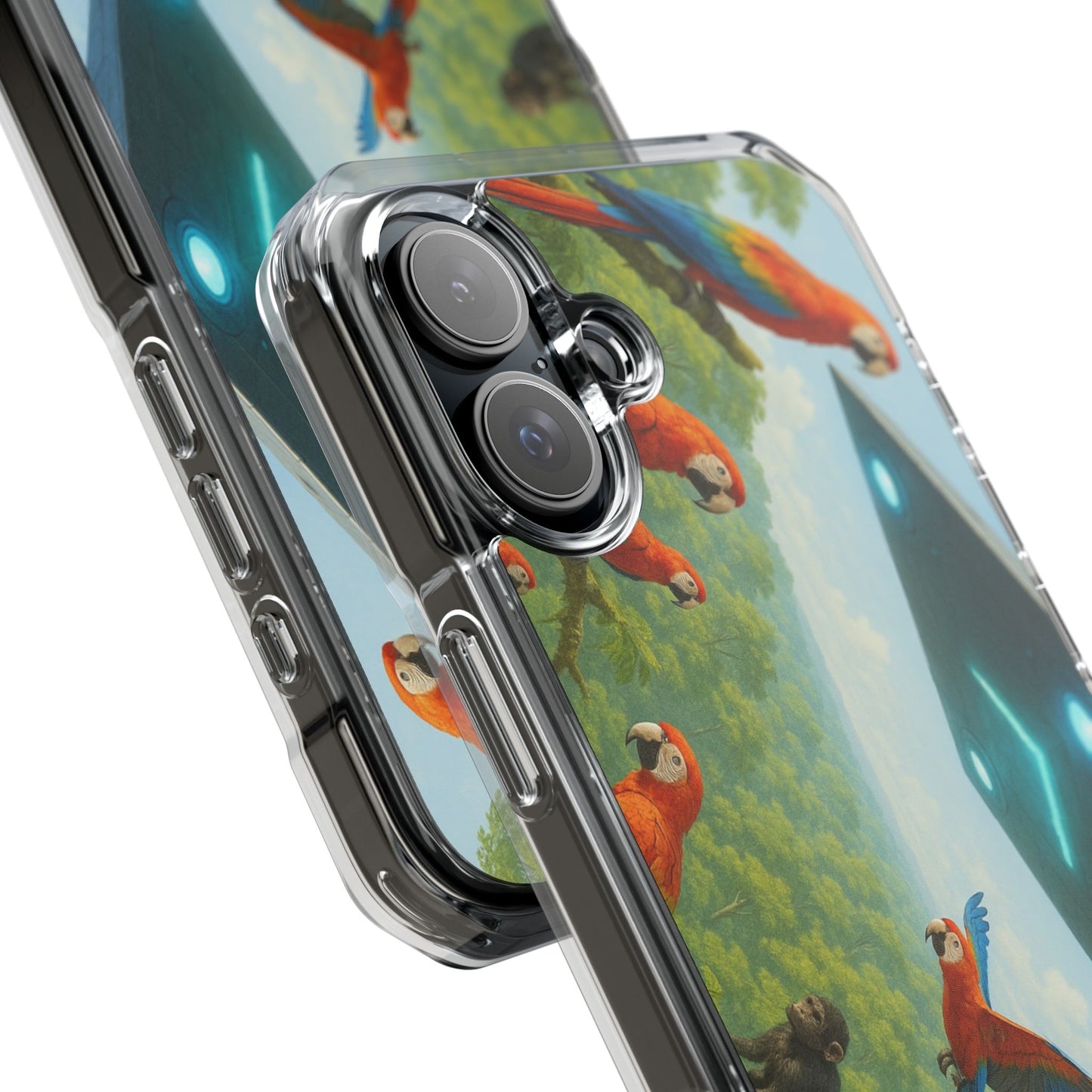 UFO and Macaws Magnetic Clear Phone Case, Many Models