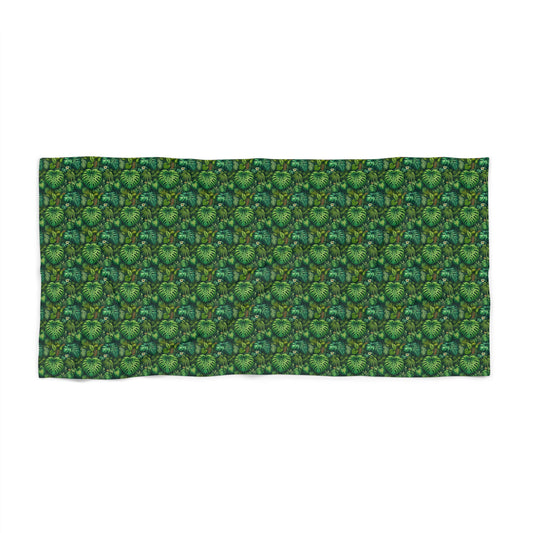 Exotic Rainforest Greenery Beach Towel - Perfect for Summer, Pool Days & Vacation