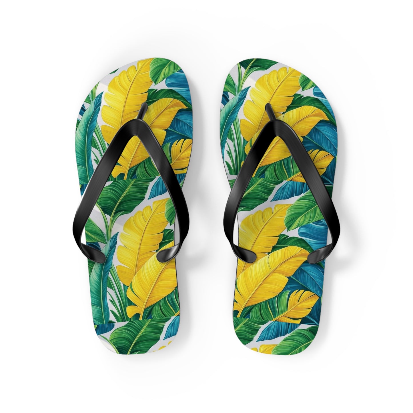 Flip Flops - Yellow Tropical Leaves