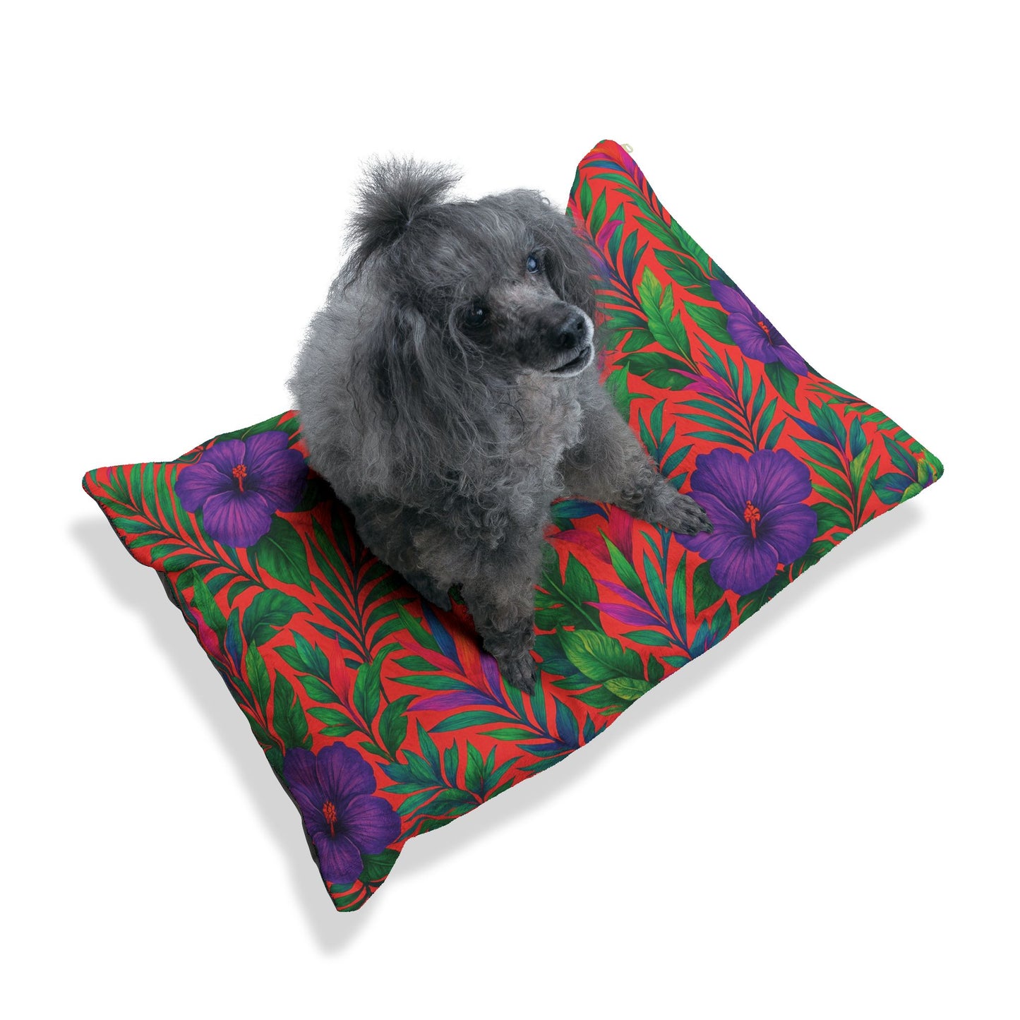 Pet Bed - Cozy and Fun Dog or Cat Bed for Tropical Lovers / Midnight Flower Coral
