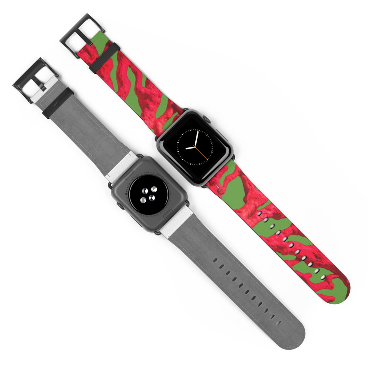 Apple Watch Band - Red Coral, green background