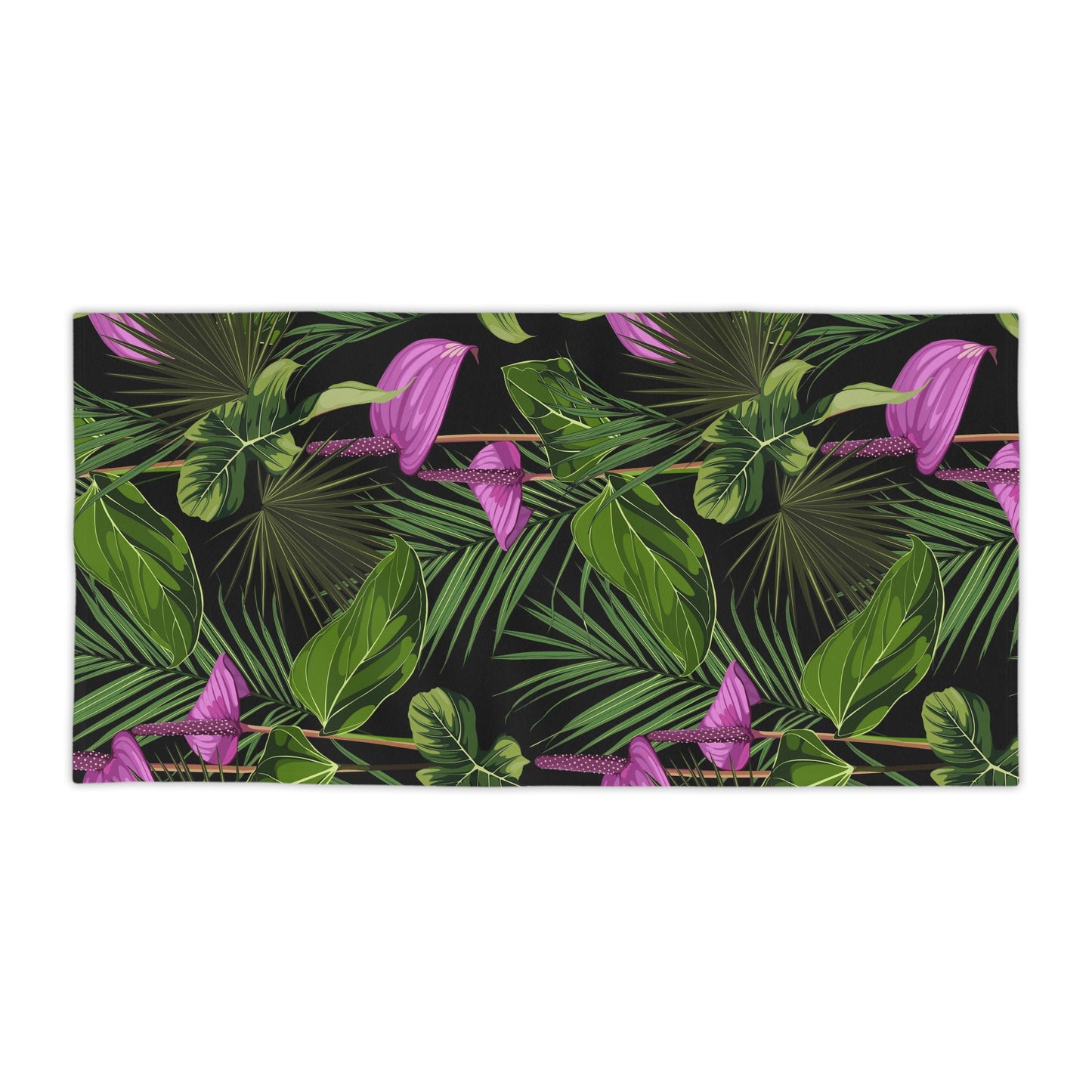 Vibrant Summer Beach Towels, 3 sizes – Tropical Flower Print for Sun Lovers / Anthurium and Palm