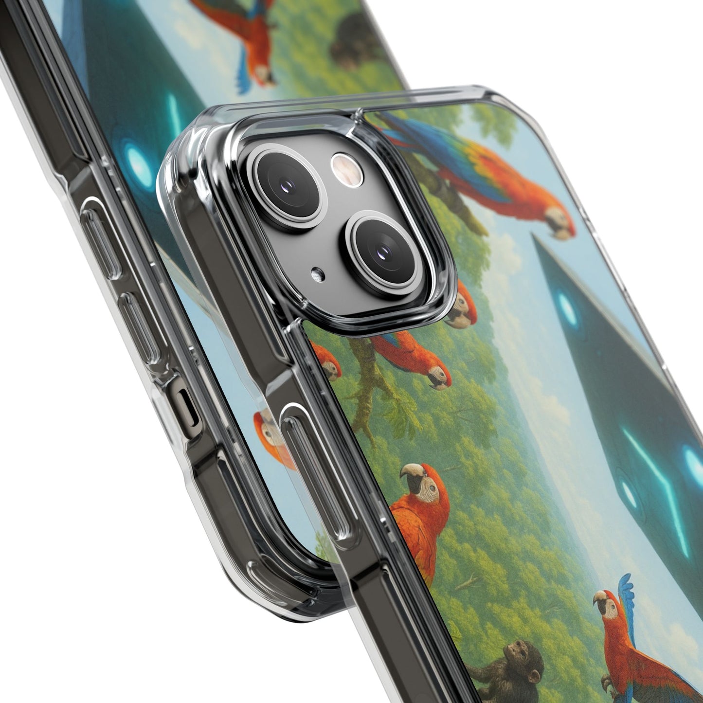 UFO and Macaws Magnetic Clear Phone Case, Many Models