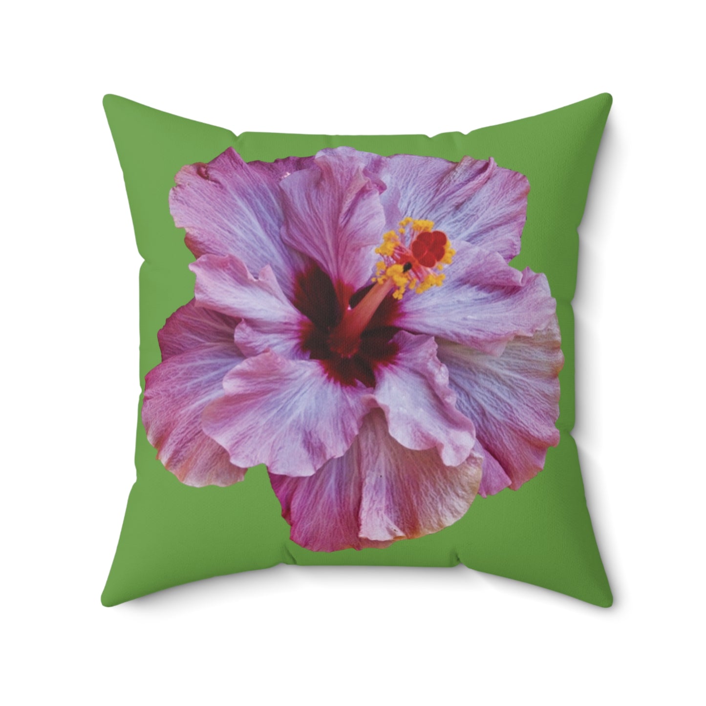Decorative Pillow - Accent Cushion, 4 Sizes / Photo Purple Hibiscus, Green