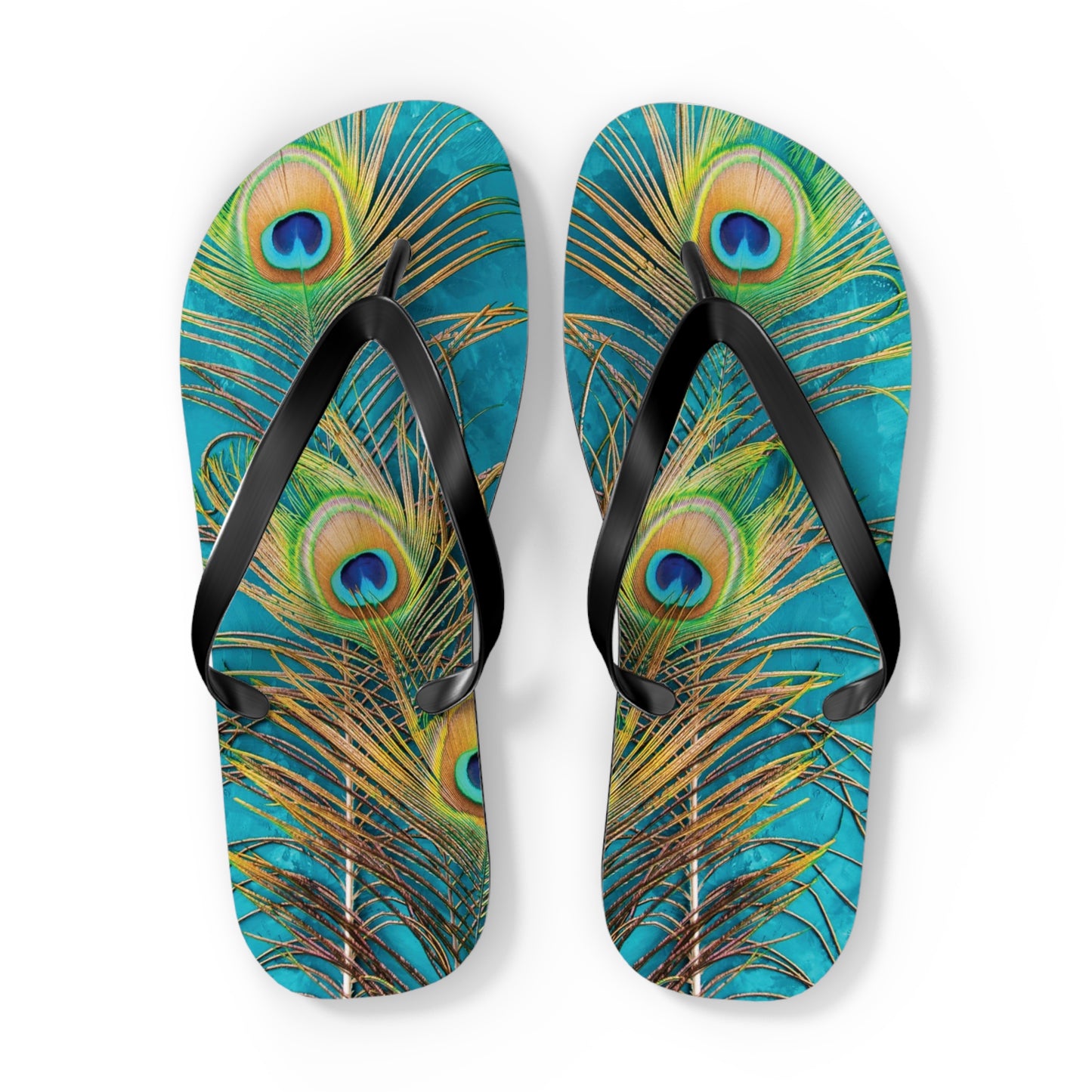 Flip Flops - Peacock Turquoise Glow