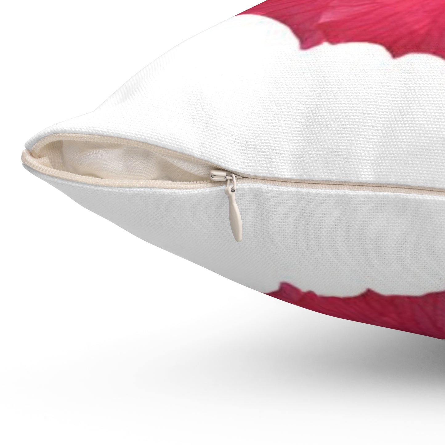 Decorative Pillow - Accent Cushion, 4 Sizes / Photo Pink Hibiscus, White