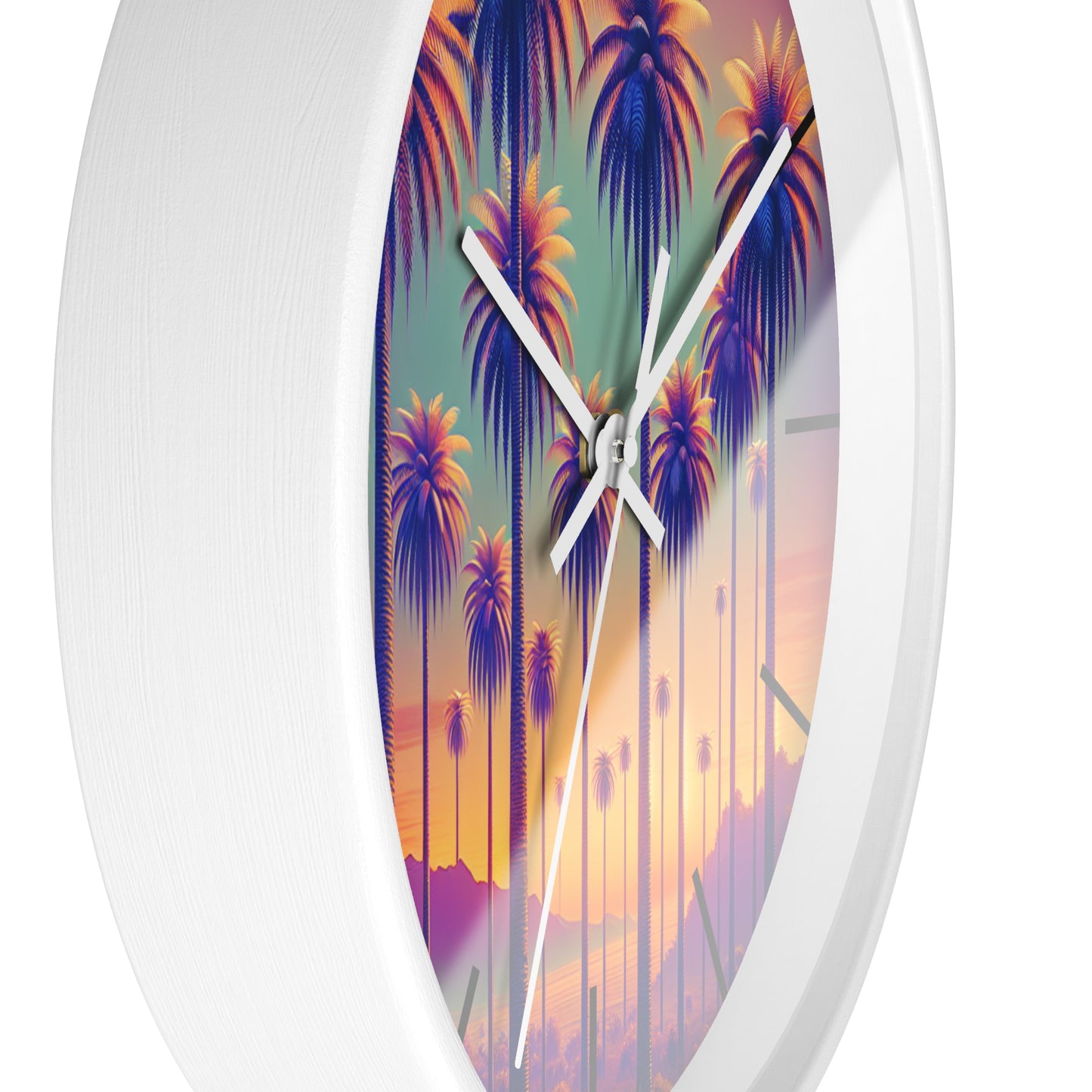 Wall Clock, Sunset Palms, Hands/Base Color Variants