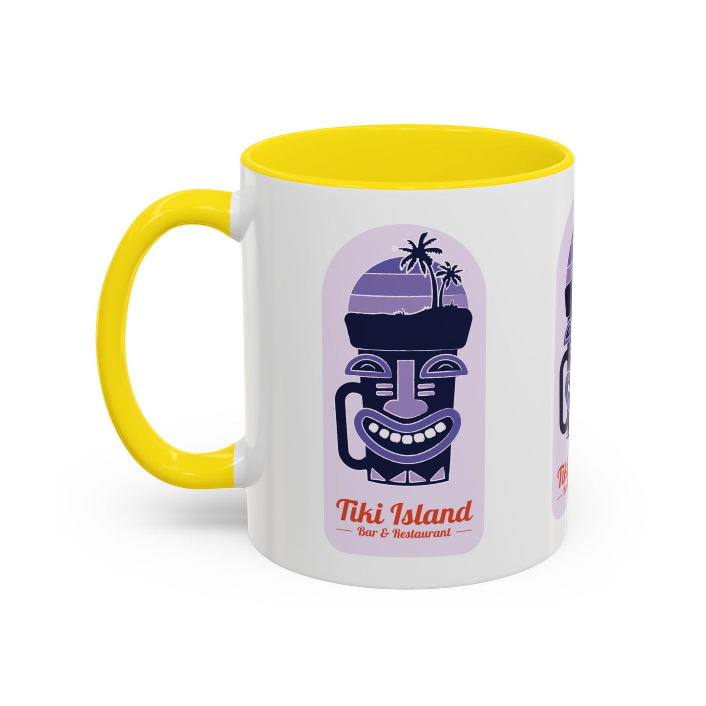 Tiki Island Accent Coffee Mug - Fun Tropical Drinkware for Beach Vibes, purple