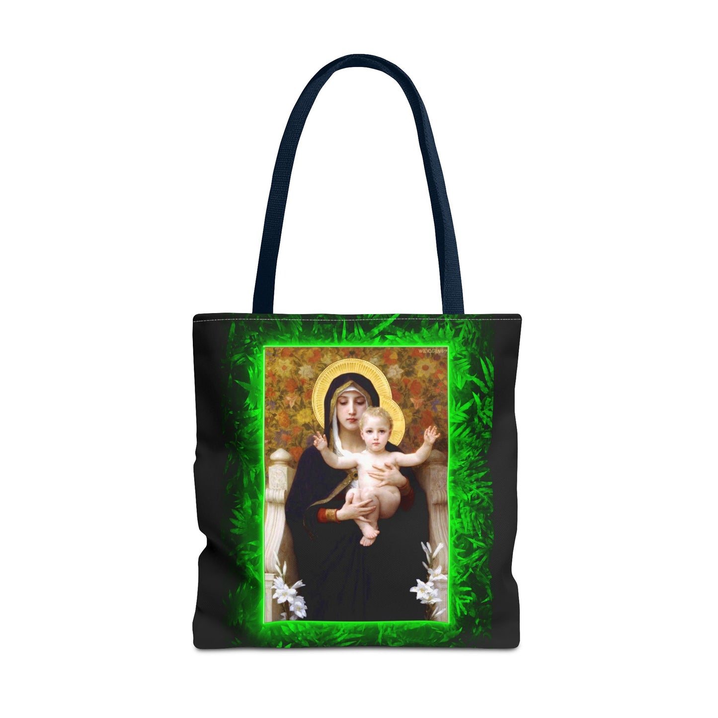 Religious Madonna of the Lilies Tropical Tote Bag - 3 Sizes