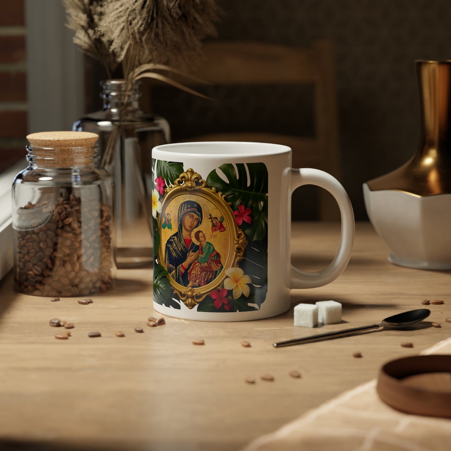 Religious Jumbo Mug, 20oz, Our Lady of Perpetual Help | Tropical Coffee Cup