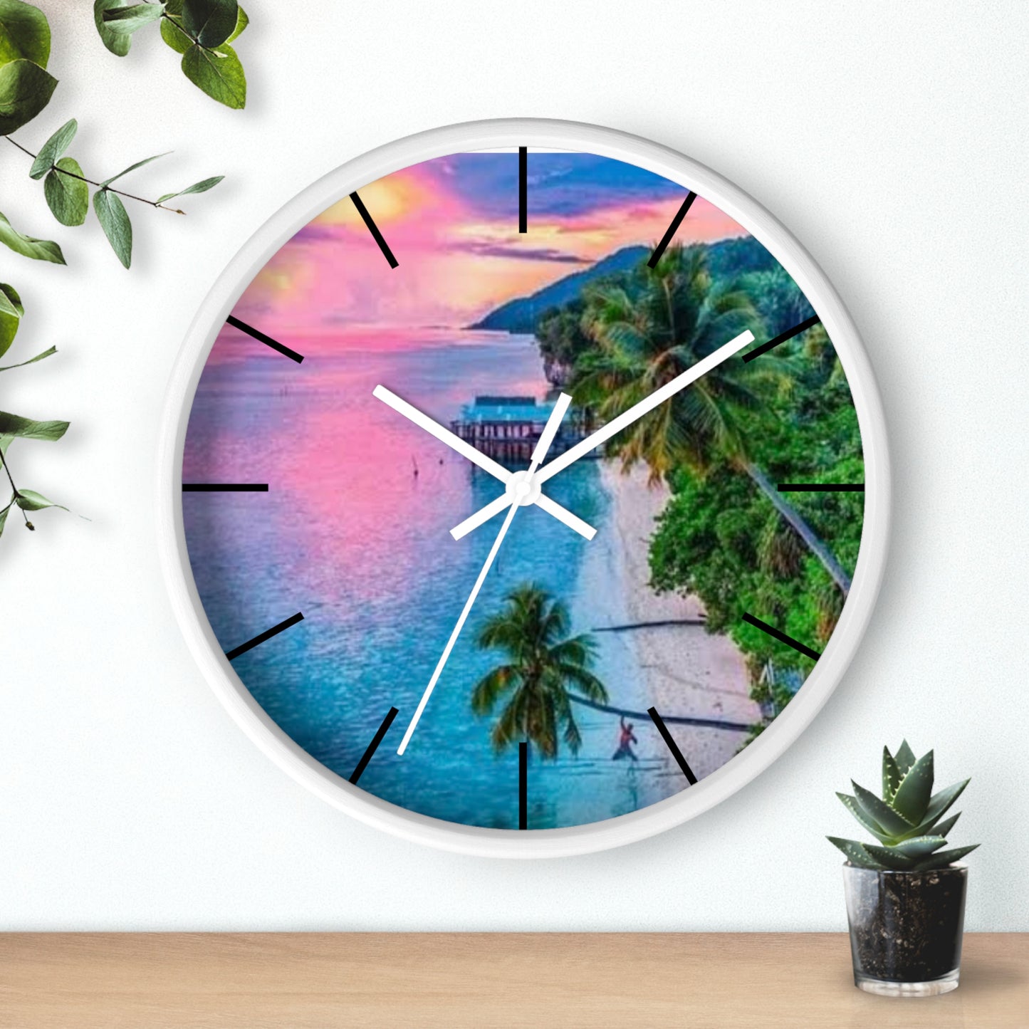 Wall Clock, Pink Island Time, Hands/Base Variants