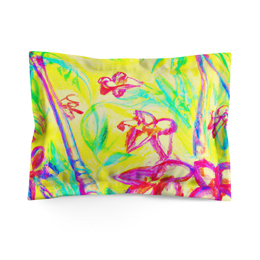 Microfiber Pillow Sham, 2 Sizes | Tropical Vibes for Relaxation / Tropical Doodles, Yellow