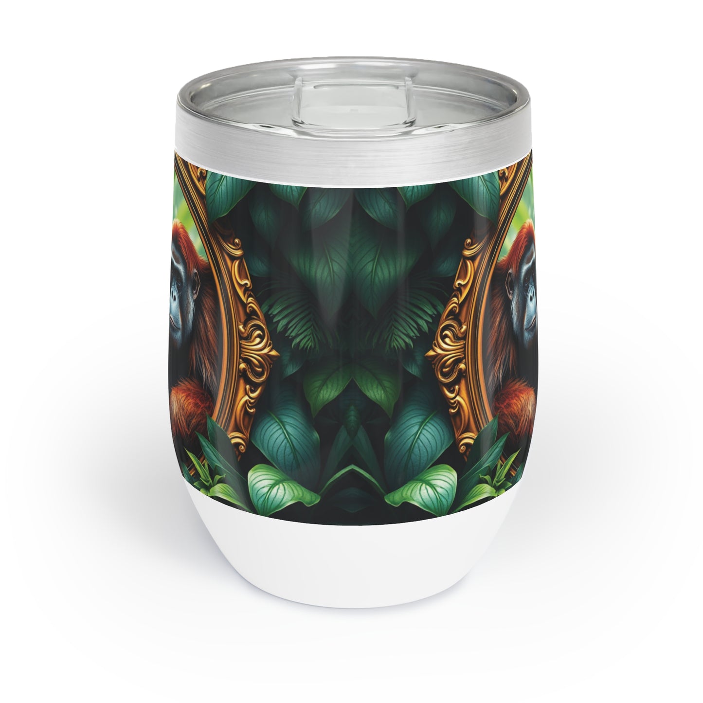Chill Wine Tumbler with Rainforest Framed Orangutan Apes