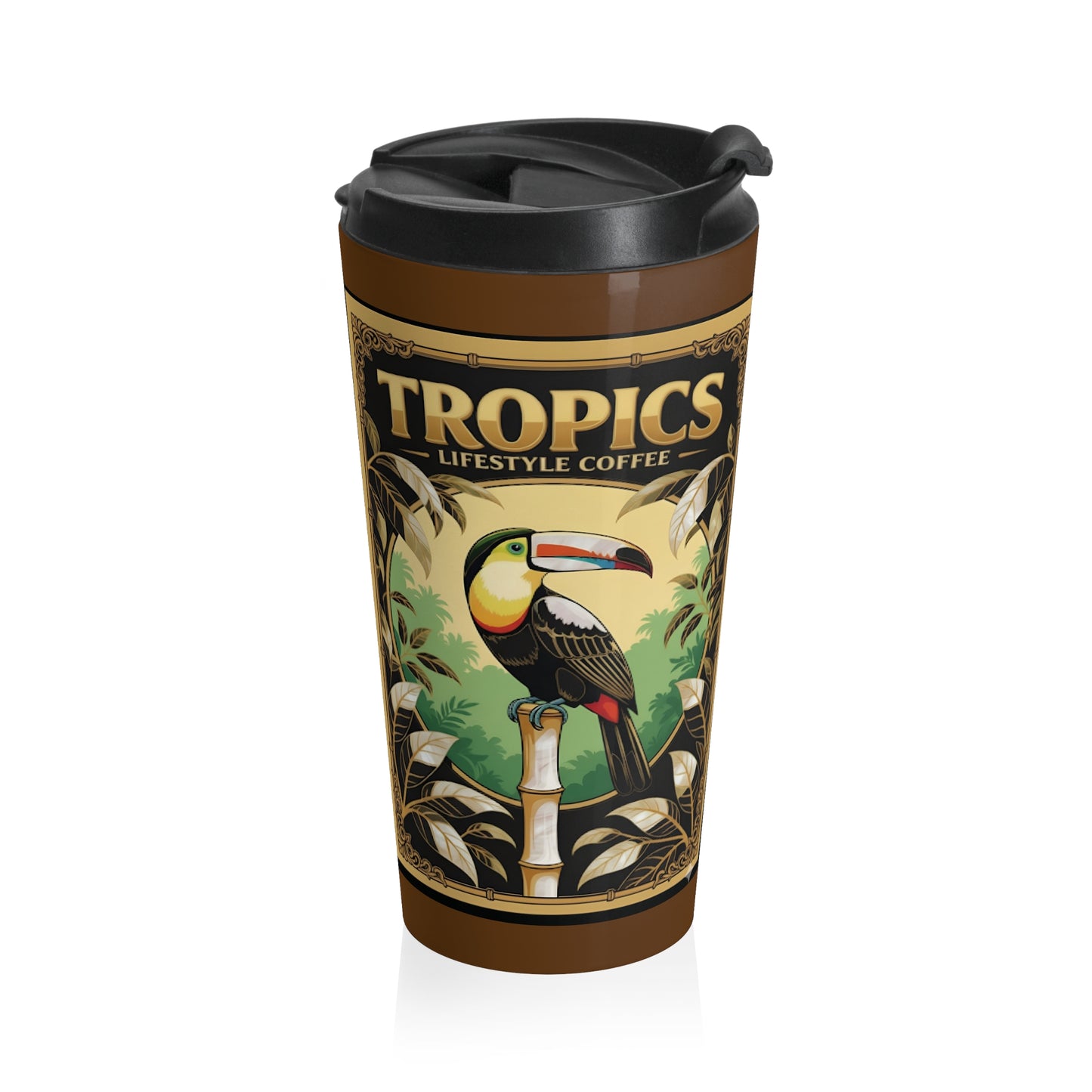 15 oz. Stainless Steel Travel Mug / Pearl Parrot Poster