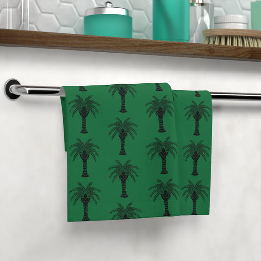 Face Towel - Stylized Palm dark green