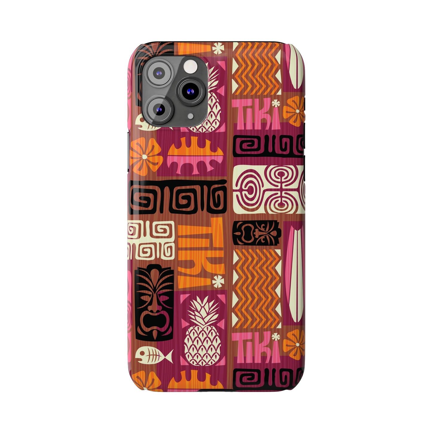 Slim Phone Cases - Tiki Poster Pink/Orange