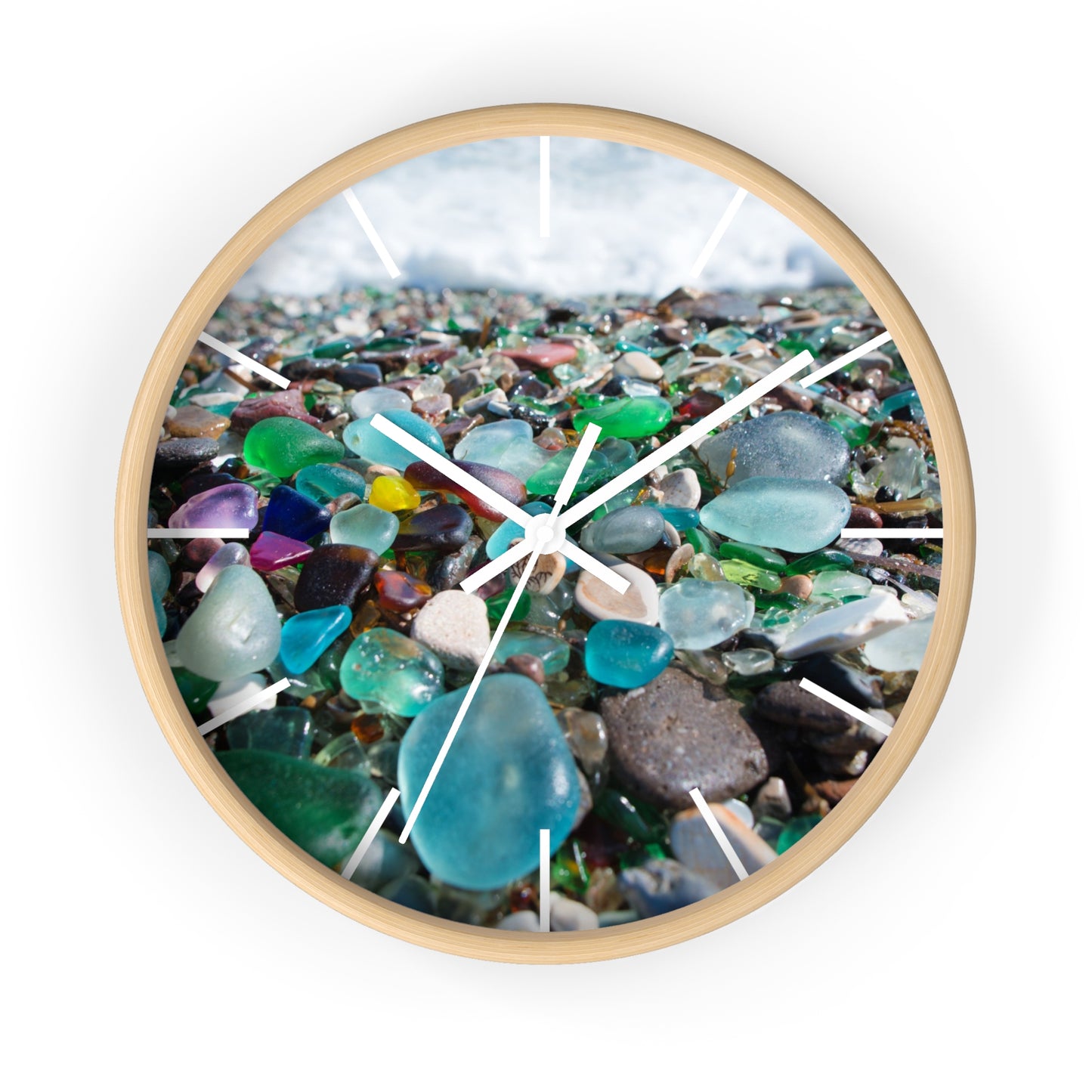 Beach Glass Photo Wall Clock - Perfect for Ocean Lovers