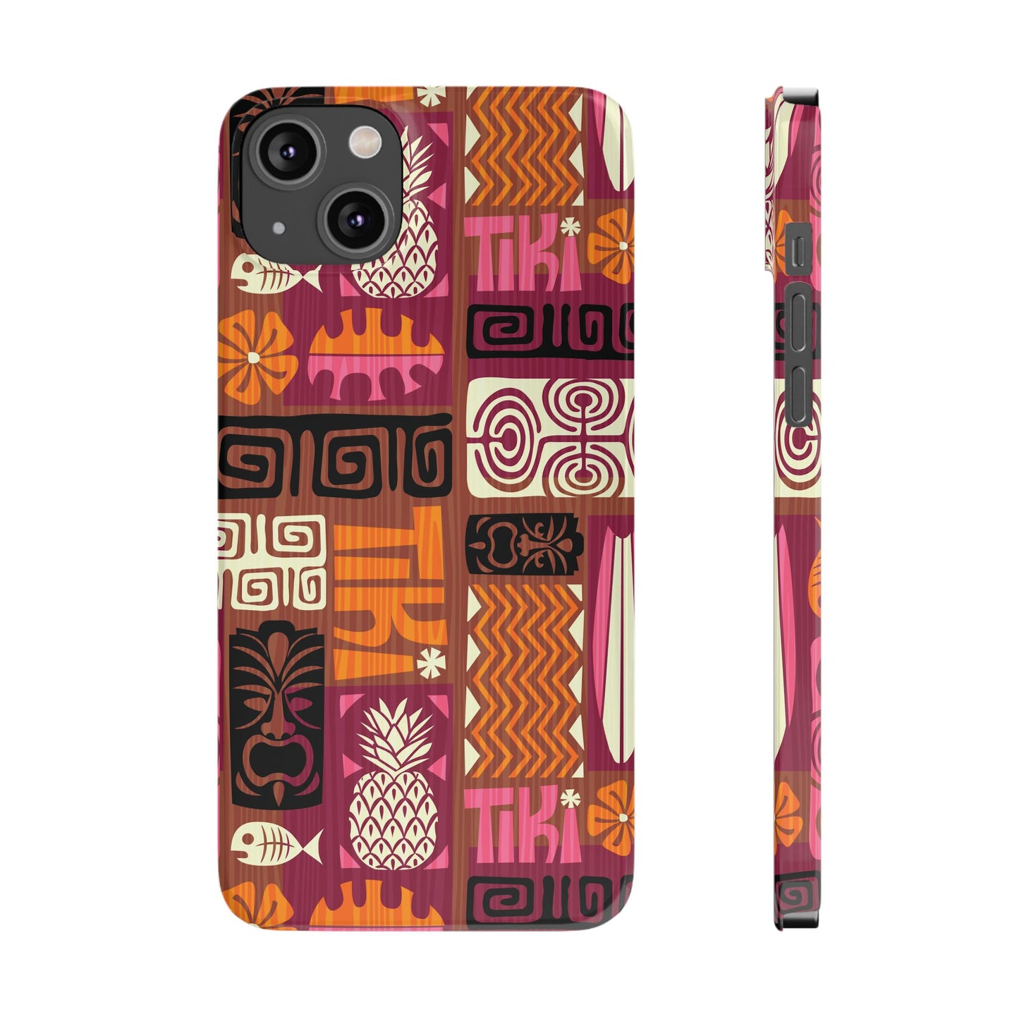 Slim Phone Cases - Tiki Poster Pink/Orange