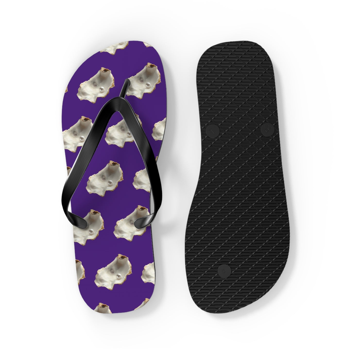 Flip Flops - White Pearl Oyster, purple