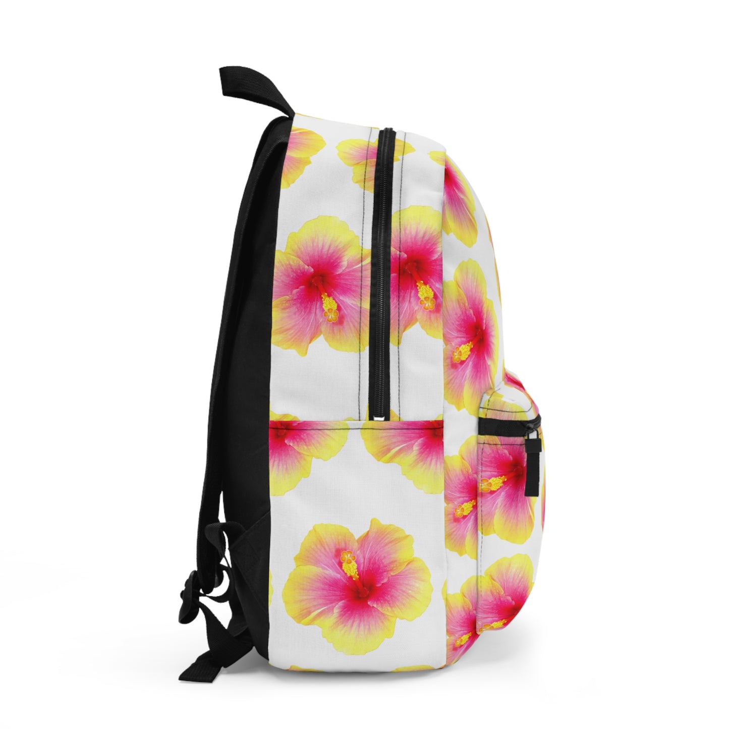Tropical Backpack / Yellow & Pink Hibiscus Flower