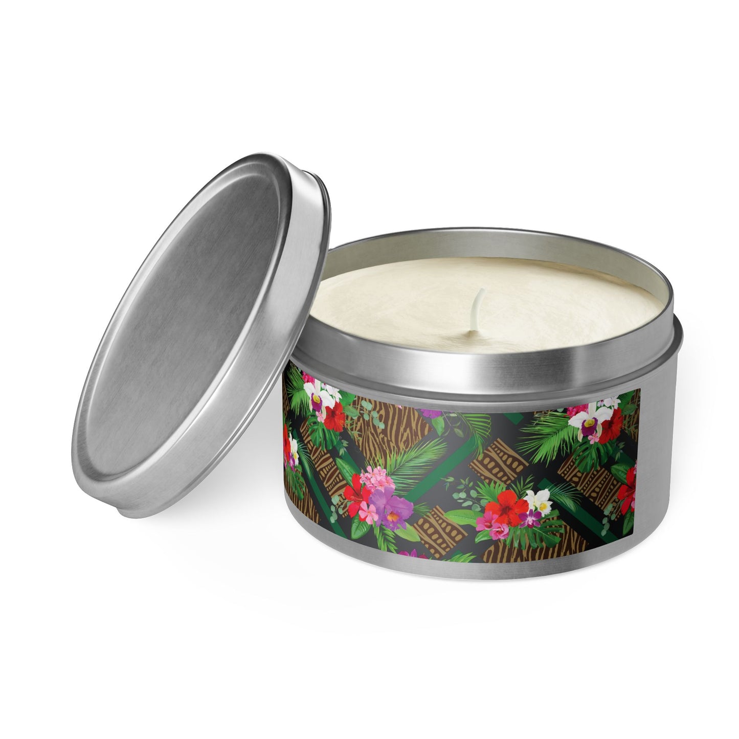 Tin Candles, 2 sizes, 3 tin colors - Tiki Orchids