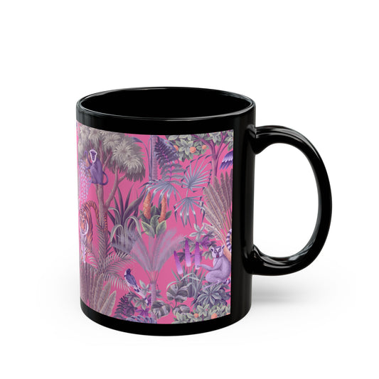 Black Mug (11oz, 15oz), Tiger Haven, Pink