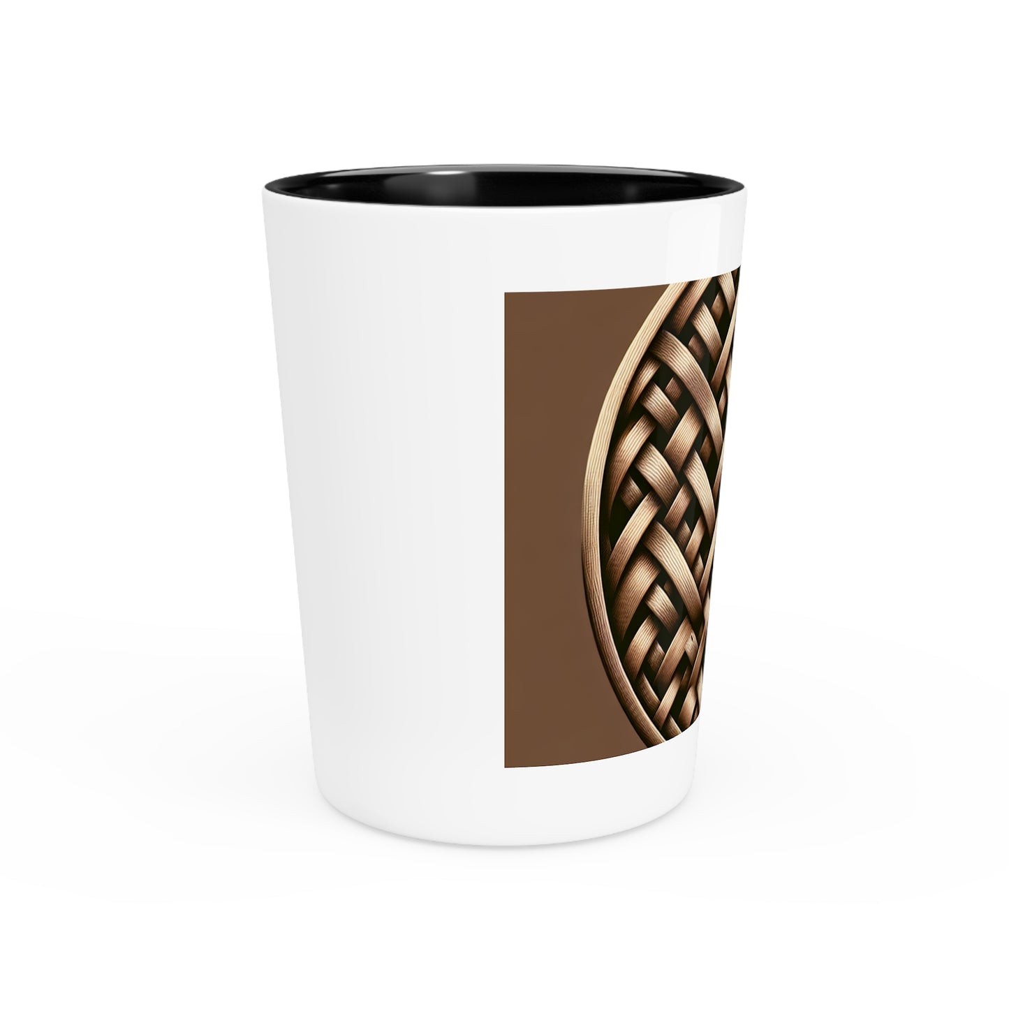 Shot Glass - Brown Wicker Button