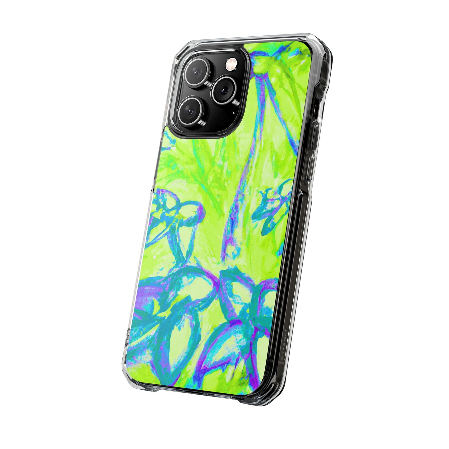 Tropical Doodles/Lime Magnetic Clear Phone Case, Many Models