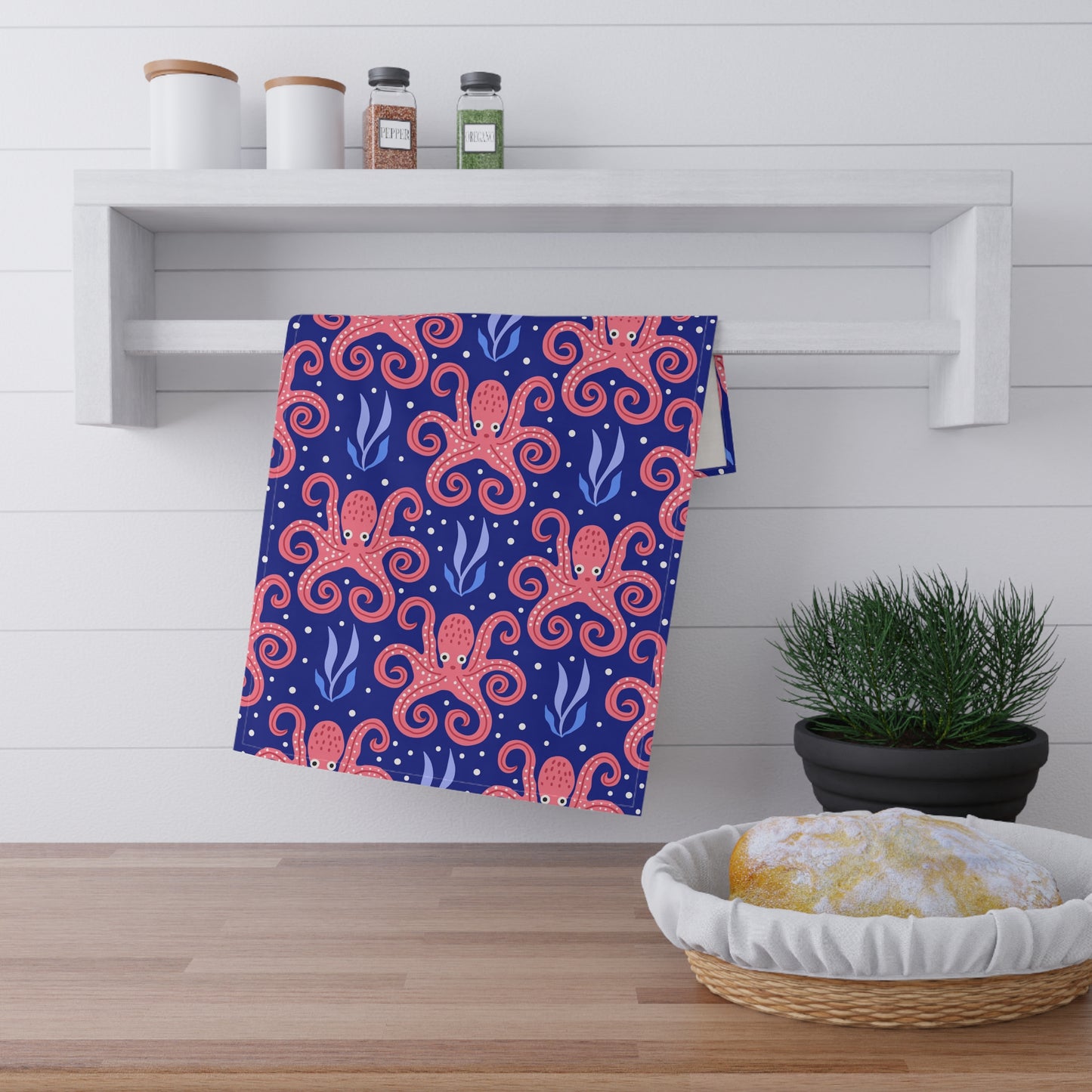 Tea Towels (cotton, poly), Tentacle Twist Octopus