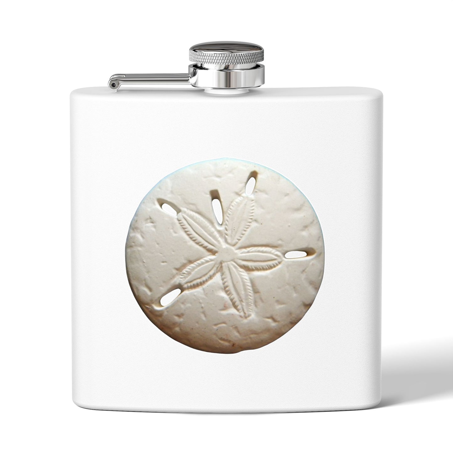 Tropical Stainless Steel 6 oz. Flask, Many Colors  – Real Sand Dollar