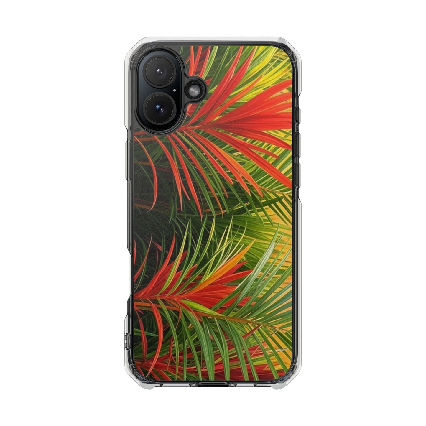 Red Flame Palm Magnetic Clear Phone Case, Many Models