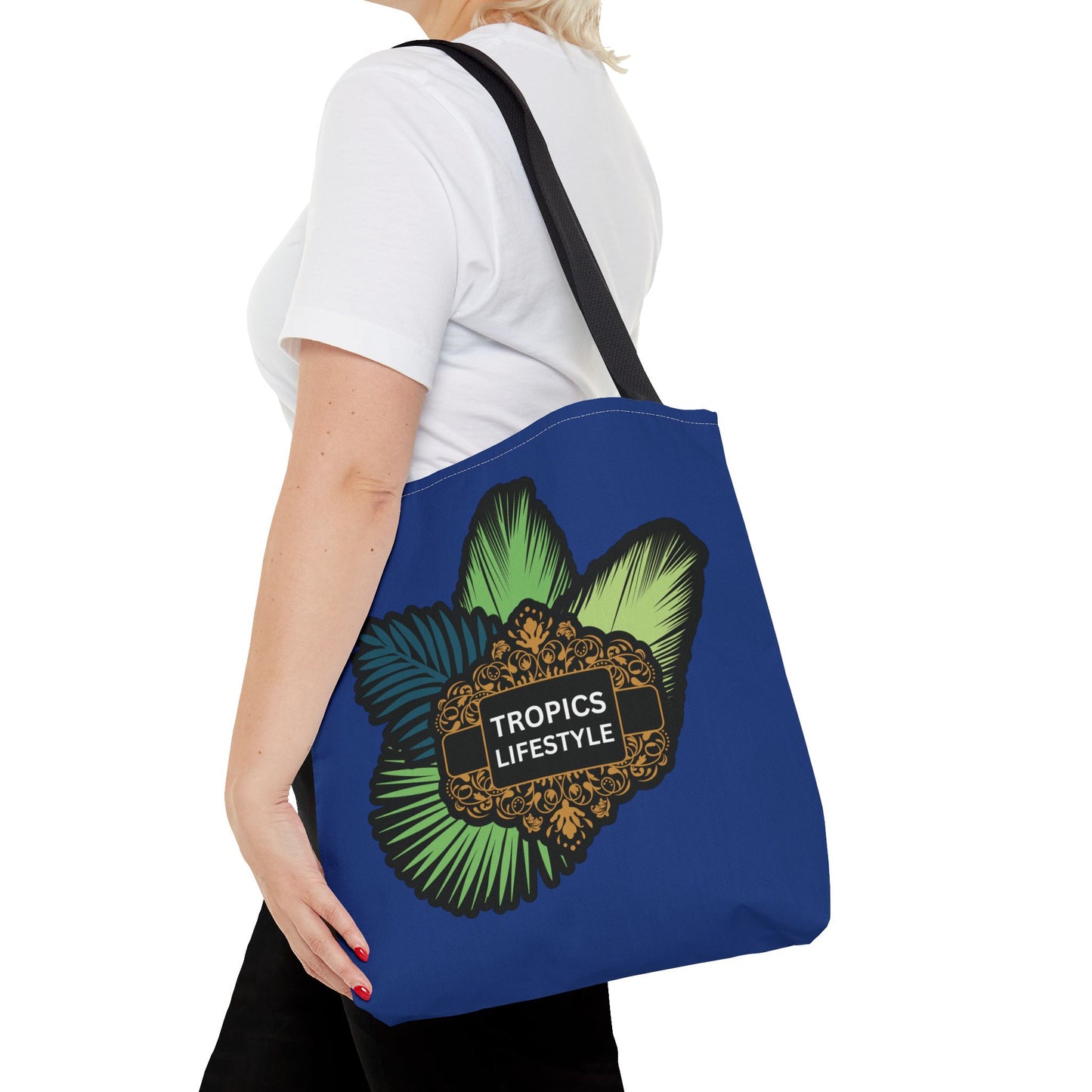 Elegant Tropics Lifestyle Logo Tote Bag - 3 Sizes, Dark Blue