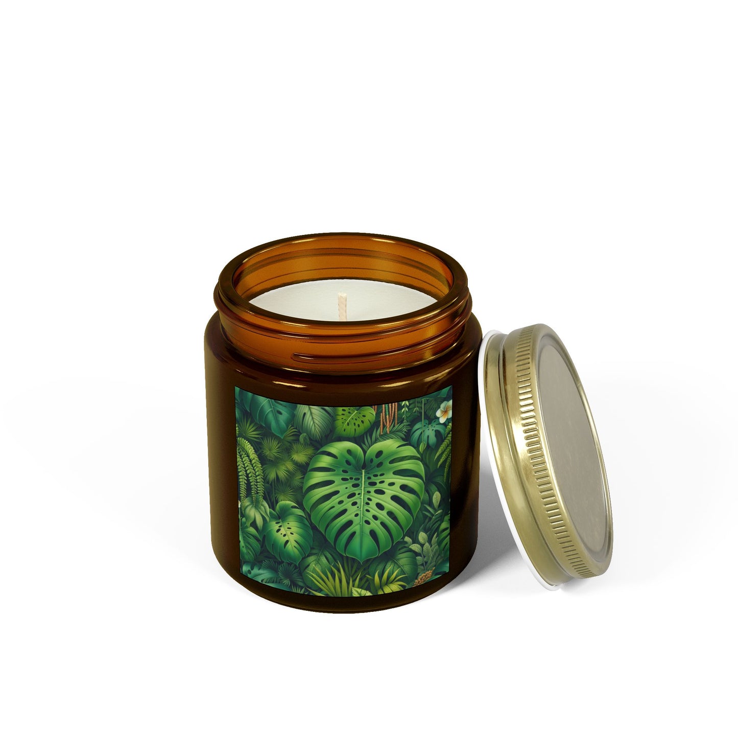 Rainforest Greenery Scented Candles - Coconut Apricot Wax (4oz, 9oz)