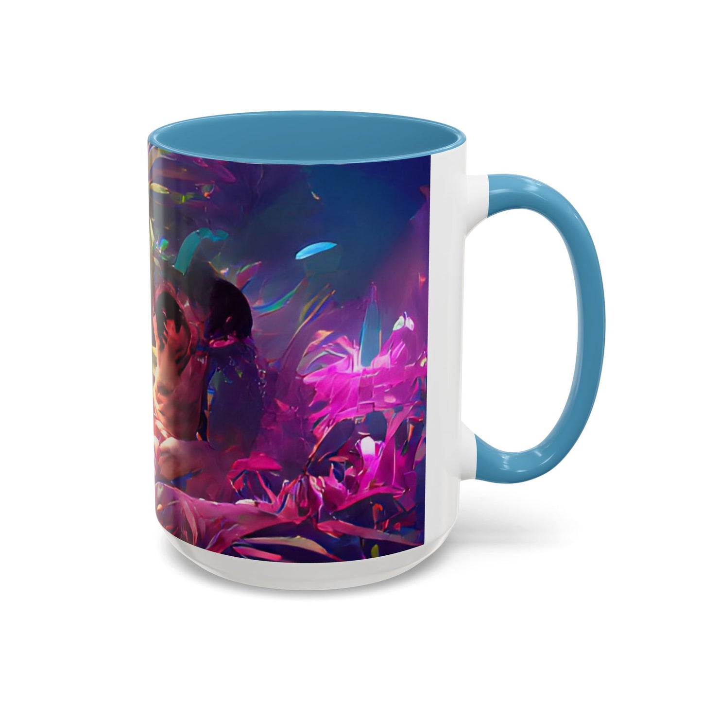 Accent Coffee Mug (11, 15oz) - Midnight Kiss in Tropical Garden