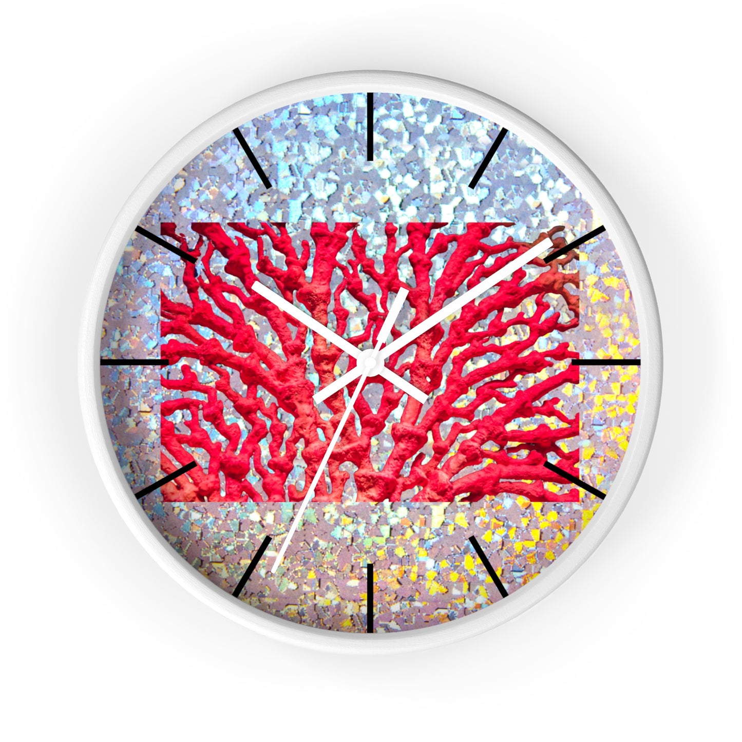 Wall Clock, Disco Red Coral, Hands/Base Variants