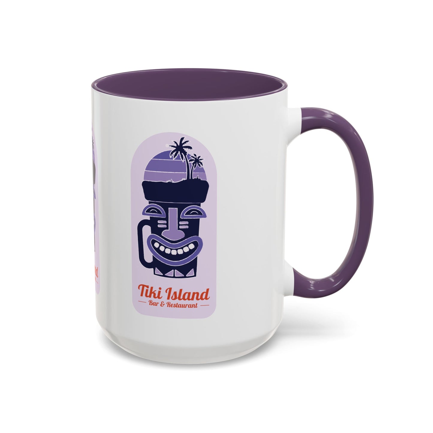 Tiki Island Accent Coffee Mug - Fun Tropical Drinkware for Beach Vibes, purple