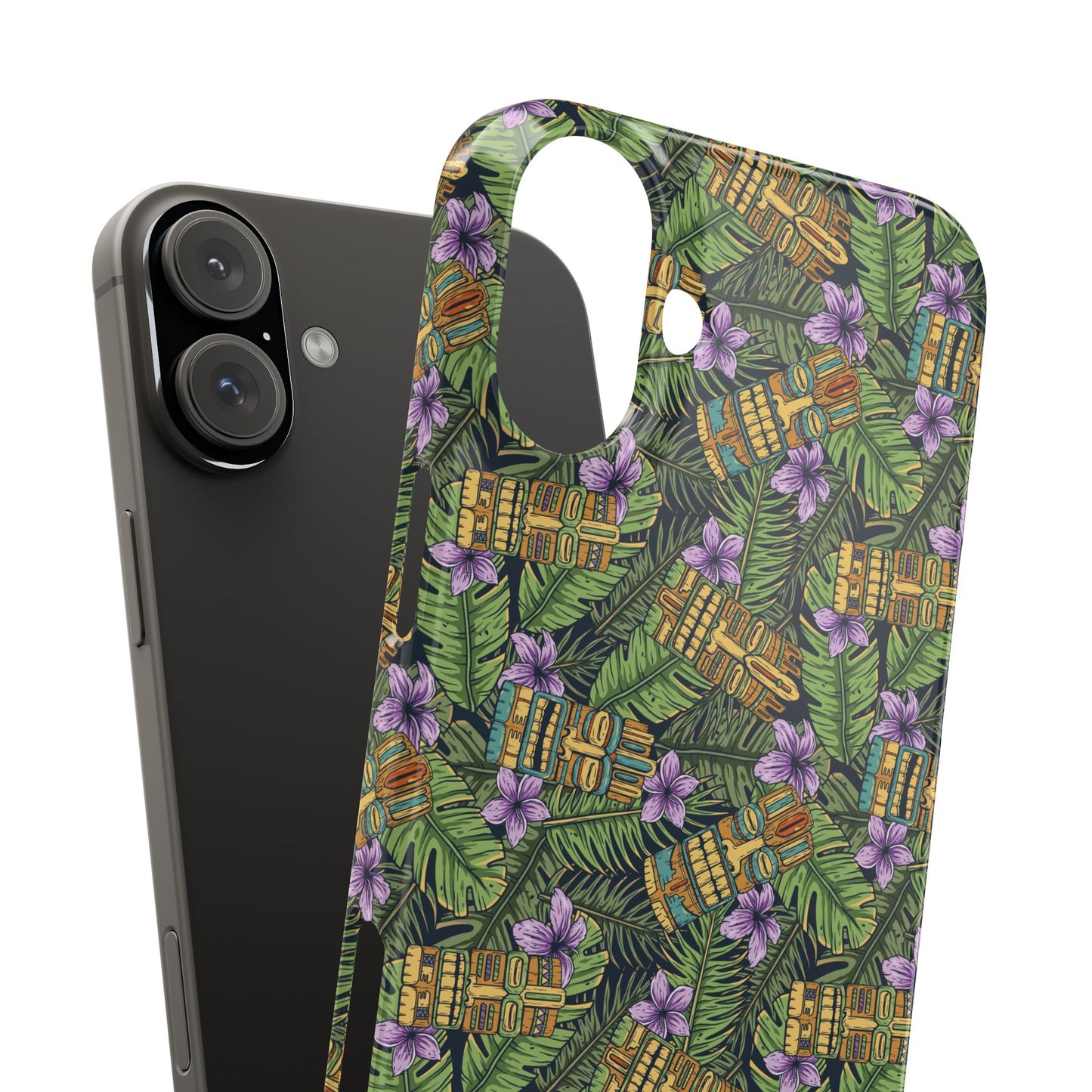 Slim Phone Cases - Tiki Purple Greenery