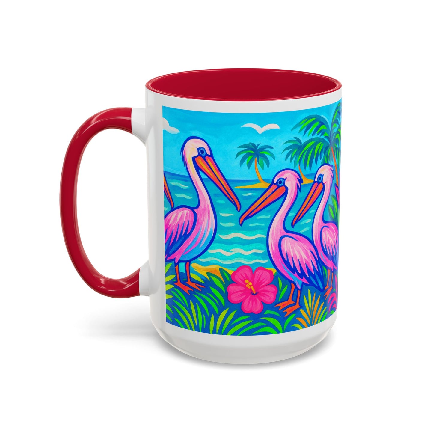 Accent Color Coffee Mug, Many Colors - 11oz & 15oz / Pelican Party