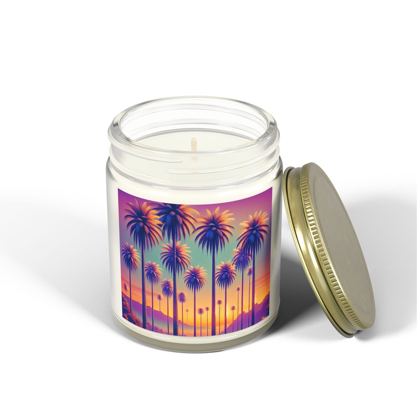 Scented Candles, Coconut Apricot Wax (4oz, 9oz) - Sunset Palms