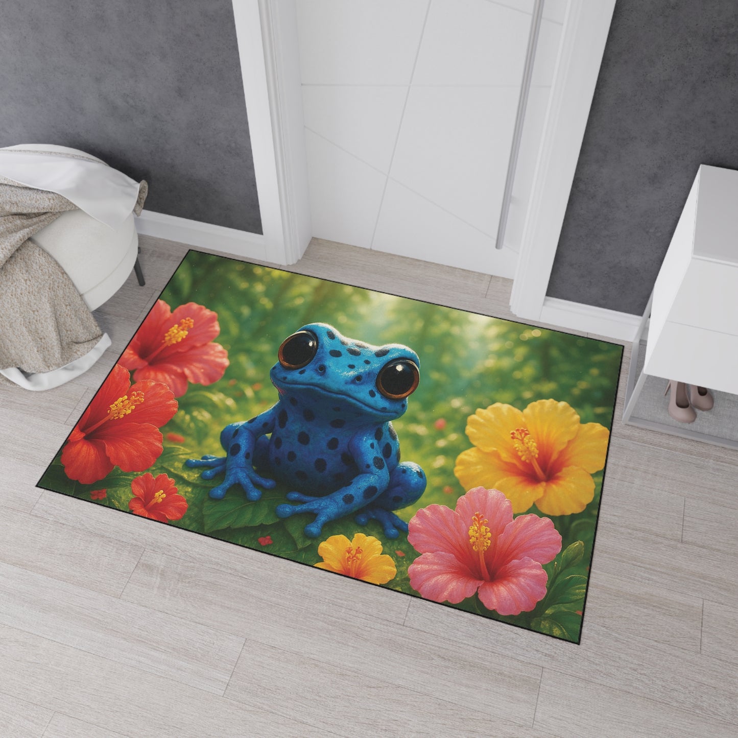 Heavy Duty Floor Mat, 5 Sizes – Tropical Area Rug for Home Décor / Baby Tree Frog