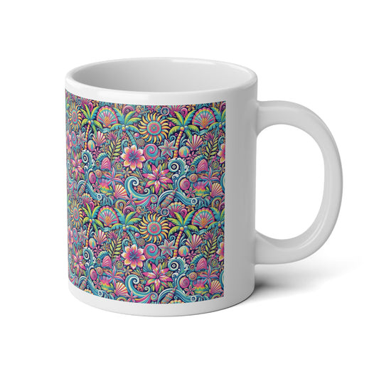 Jumbo Mug, 20oz, Happy Tropics Repeat | Tropical Coffee Cup