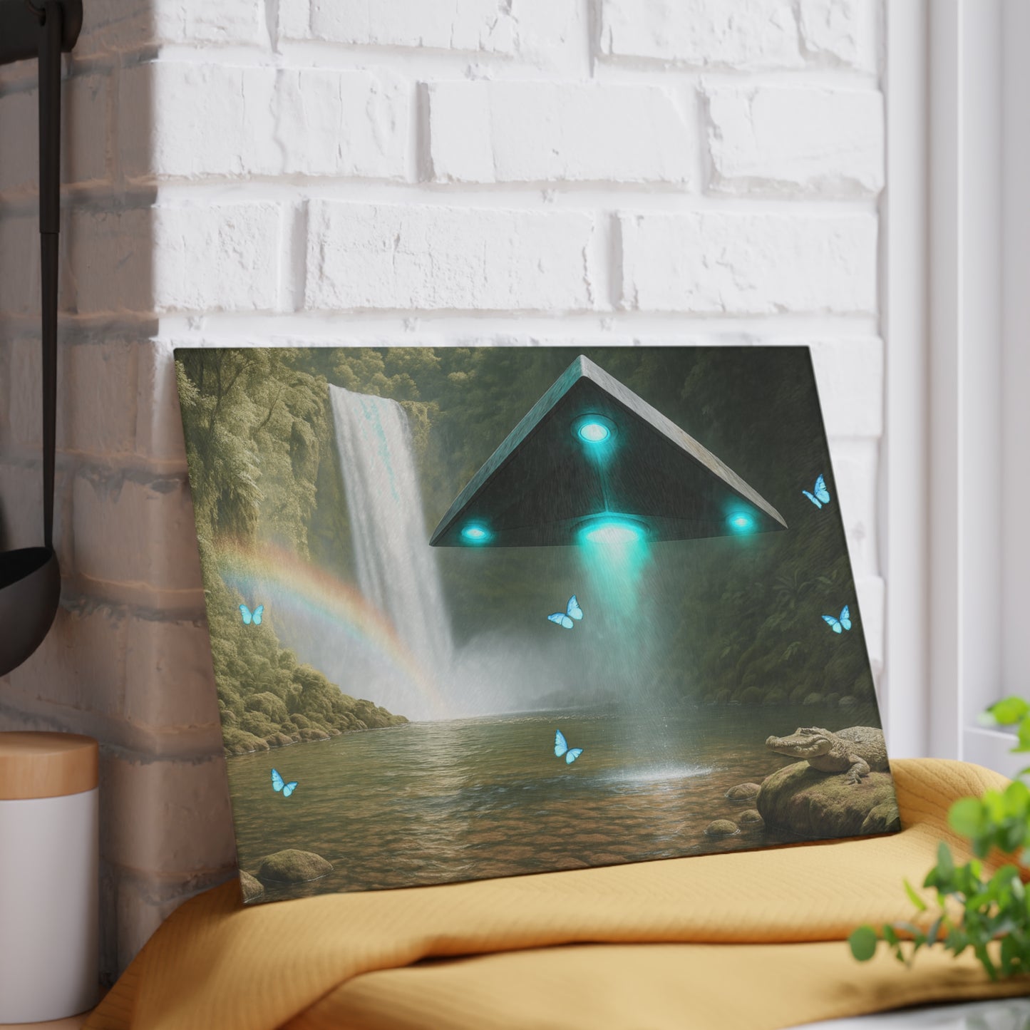 Glass Cutting Board, 2 sizes - UFO and Waterfall