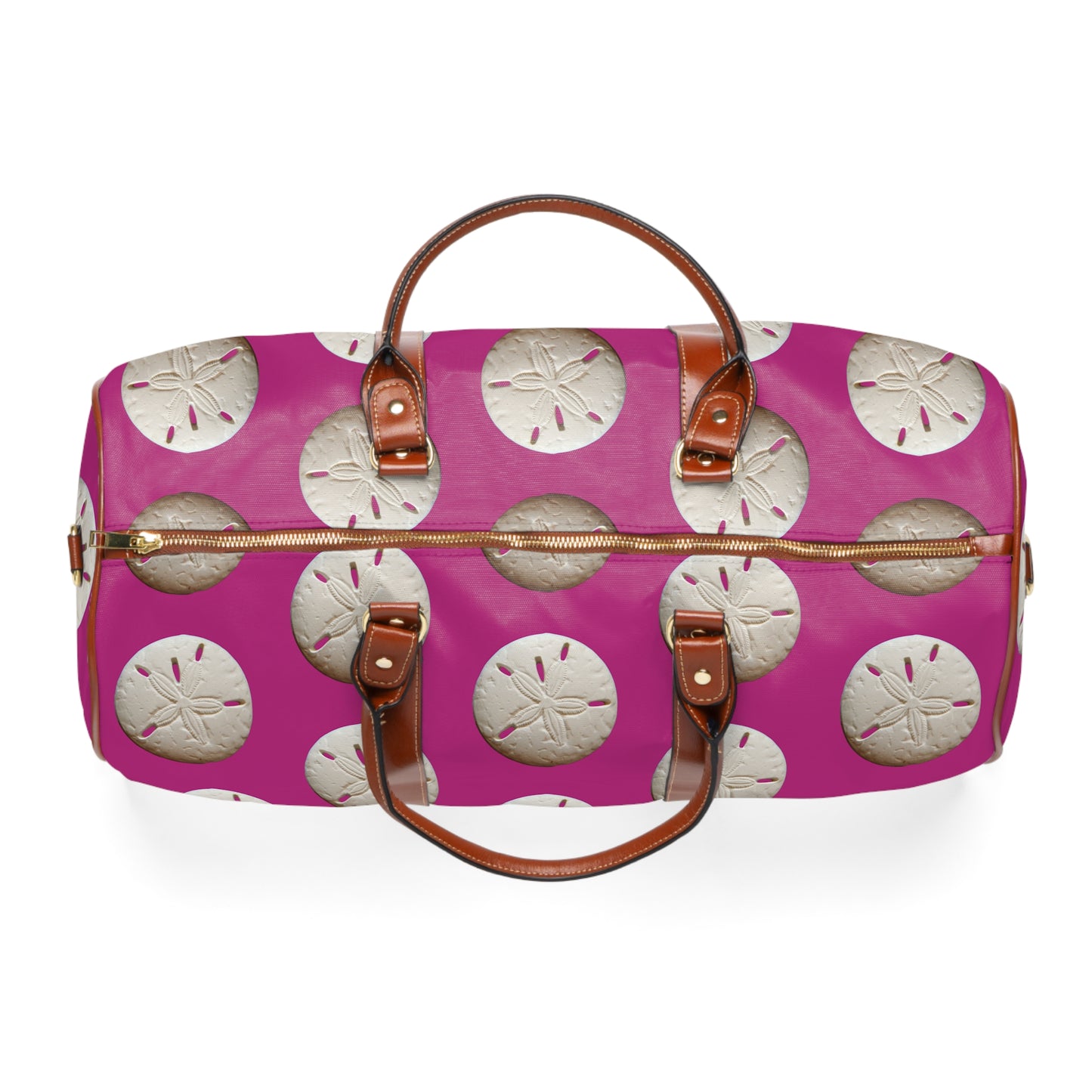 Tropical Waterproof Travel Bag - Perfect for Beach Getaways / Real Sand Dollars, Pimk