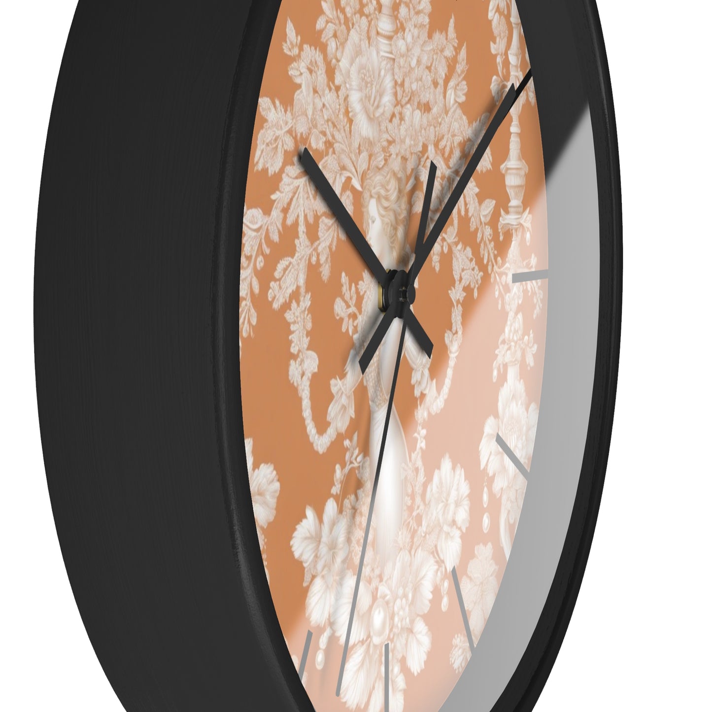 Wall Clock, Pearl Lady Toile / Melon, Hands/Base Variants