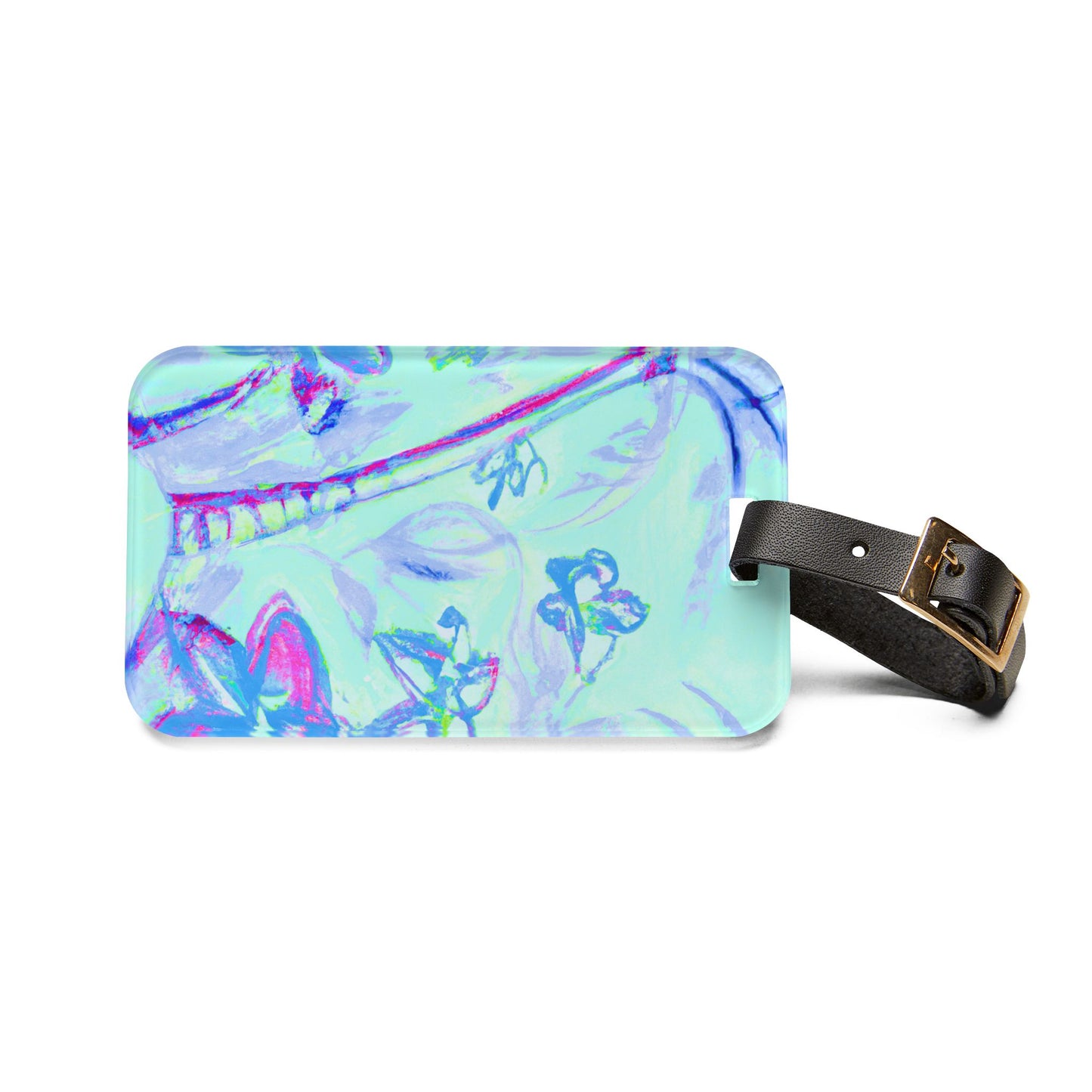 Luggage Tag - Tropical Doodles/Blue